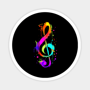 Colorful Musician Hippie Clef Magnet